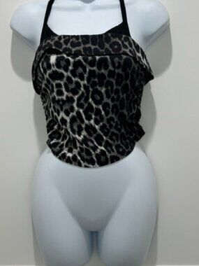 Leopard print halter neck top small